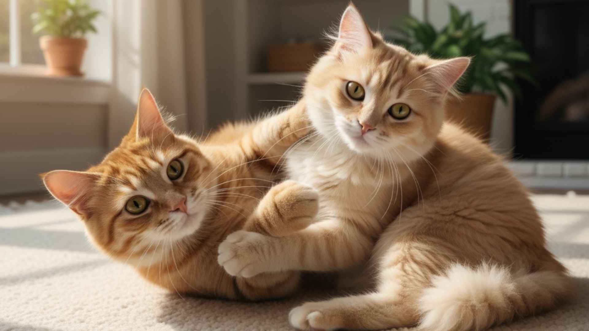 juego entre gatos